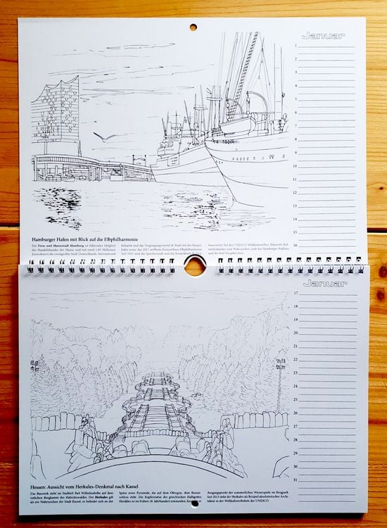 Produktbild: Malbuch mit Geburtstagskalender aus Deutschland | Jahresunabh&auml;ngig | Immerw&auml;hrender Geburtstagskalender