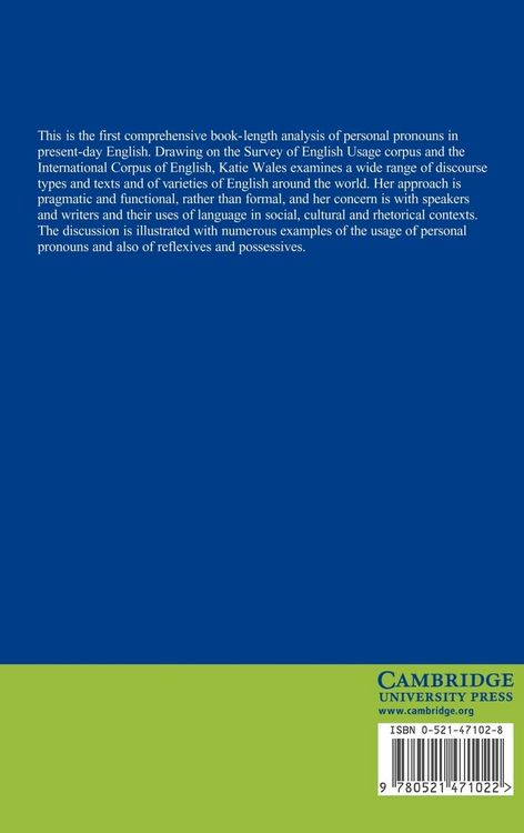 Produktbild: Personal Pronouns in Present-Day English