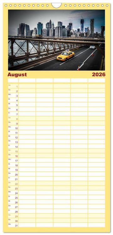 Produktbild: Familienplaner 2026 - New York feeling mit 5 Spalten (Wandkalender, 21 x 45 cm) CALVENDO