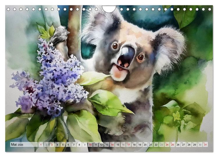 Produktbild: Koalas, liebenswerte kleine Schlafm&uuml;tzen (Wandkalender 2026 DIN A4 quer), CALVENDO Monatskalender