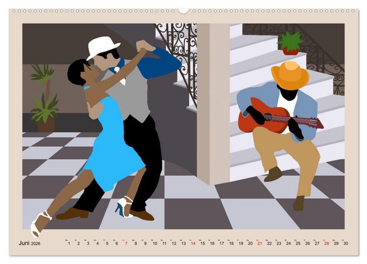 Produktbild: Kuba - Musik Tanz Rhythmus (hochwertiger Premium Wandkalender 2026 DIN A2 quer), Kunstdruck in Hochglanz