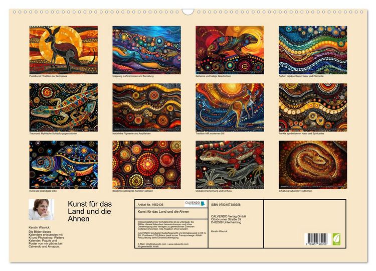 Produktbild: Kunst f&uuml;r das Land und die Ahnen (Wandkalender 2026 DIN A2 quer), CALVENDO Monatskalender