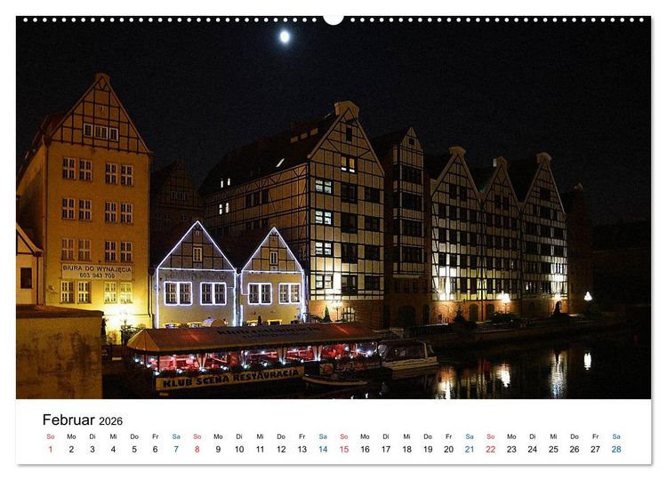 Produktbild: Das alte Danzig - Ein Stadtbummel am Abend (Wandkalender 2026 DIN A2 quer), CALVENDO Monatskalender