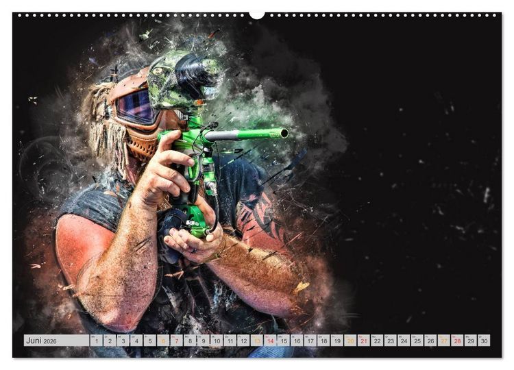Produktbild: Paintball - extrem cool (Wandkalender 2026 DIN A2 quer), CALVENDO Monatskalender