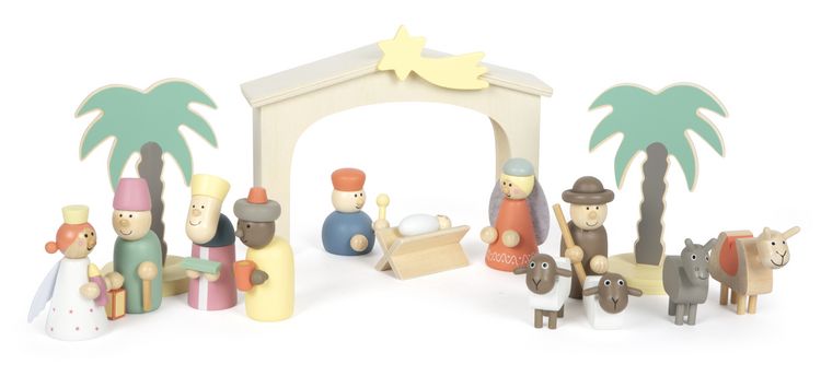 Produktbild: Spielset Holzkrippe Weihnachtsgeschichte
