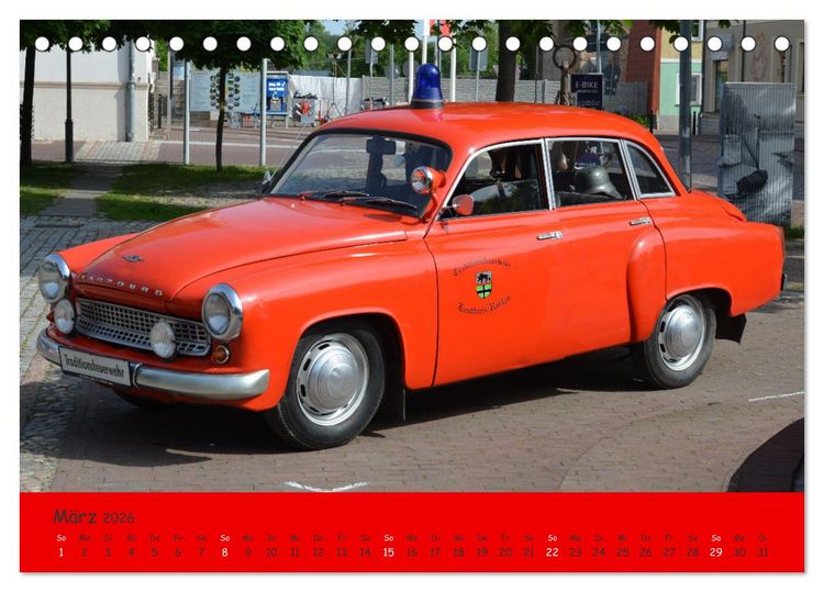 Produktbild: DDR Feuerwehr Klassiker (Tischkalender 2026 DIN A5 quer), CALVENDO Monatskalender
