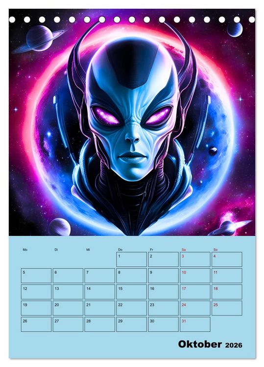 Produktbild: Galaktische Begegnungen (Tischkalender 2026 DIN A5 hoch), CALVENDO Monatskalender
