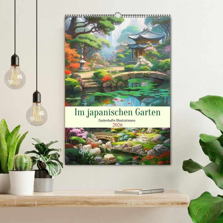 Produktbild: Im japanischen Garten. Zauberhafte Illustrationen (Wandkalender 2026 DIN A2 hoch), CALVENDO Monatskalender