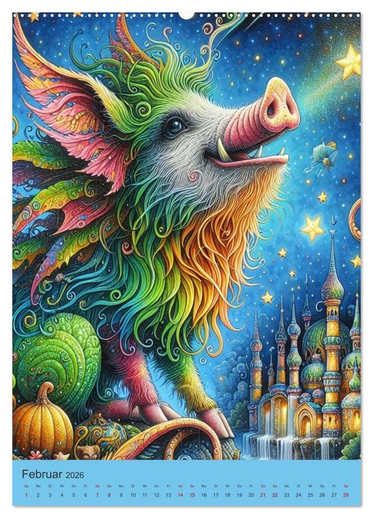 Produktbild: Tierische Fantasien (Wandkalender 2026 DIN A2 hoch), CALVENDO Monatskalender