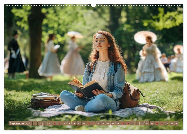 Produktbild: Lesen ist eine Reise durch Zeit und Raum (hochwertiger Premium Wandkalender 2026 DIN A2 quer), Kunstdruck in Hochglanz