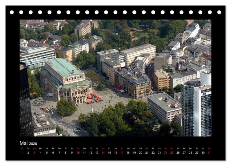 Produktbild: &uuml;ber den D&auml;chern von FRANKFURT (Tischkalender 2026 DIN A5 quer), CALVENDO Monatskalender