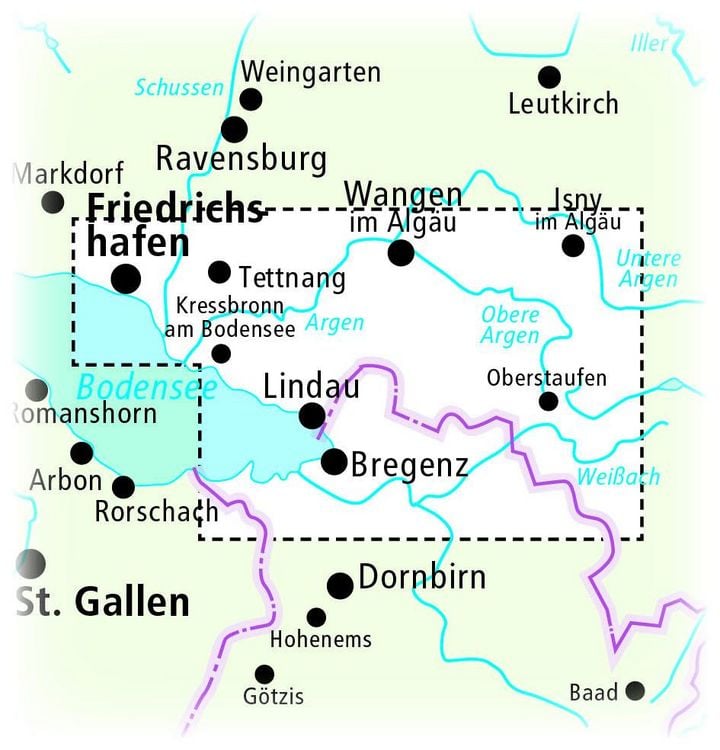 Produktbild: Lindau - Wangen - Westliches Allg&auml;u 1:50 000