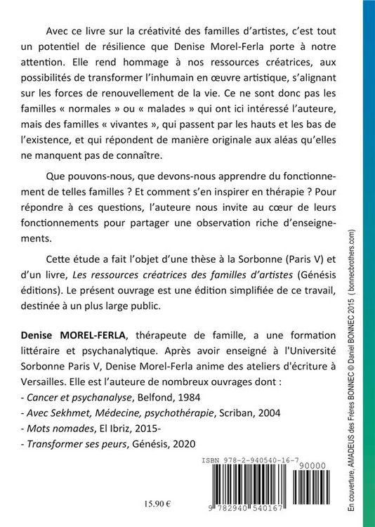 Produktbild: La cr&eacute;ativit&eacute; th&eacute;rapeutique des familles d'artistes