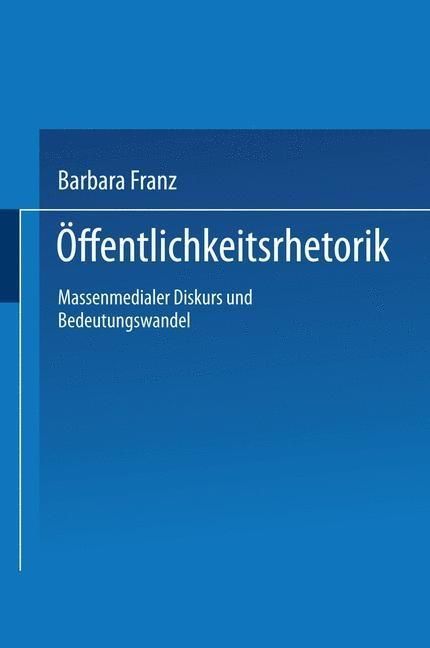 Produktbild: &Ouml;ffentlichkeitsrhetorik