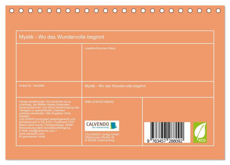 Produktbild: Mystik - Wo das Wundervolle beginnt (Tischkalender 2026 DIN A5 quer), CALVENDO Monatskalender