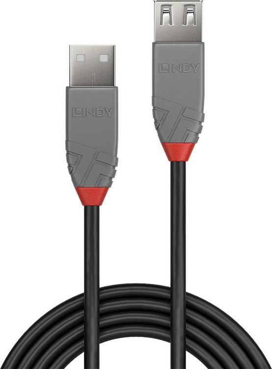 Produktbild: LINDY USB-Kabel USB 2.0 USB-A Stecker, USB-A Buchse 0.50m Schwarz 36701