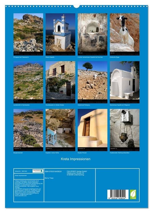 Produktbild: Kreta Impressionen (hochwertiger Premium Wandkalender 2026 DIN A2 hoch), Kunstdruck in Hochglanz
