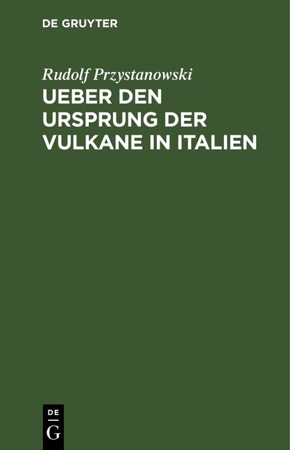 Produktbild: Ueber den Ursprung der Vulkane in Italien