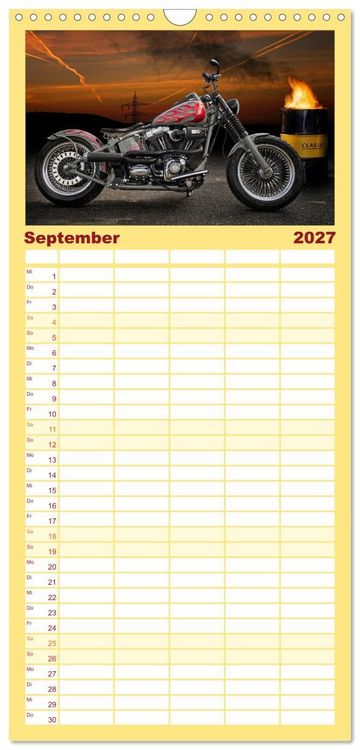 Produktbild: Familienplaner 2027 - Motorrad-Tr&auml;ume &ndash; Chopper und Custombikes mit 5 Spalten (Wandkalender, 21 x 45 cm) CALVENDO