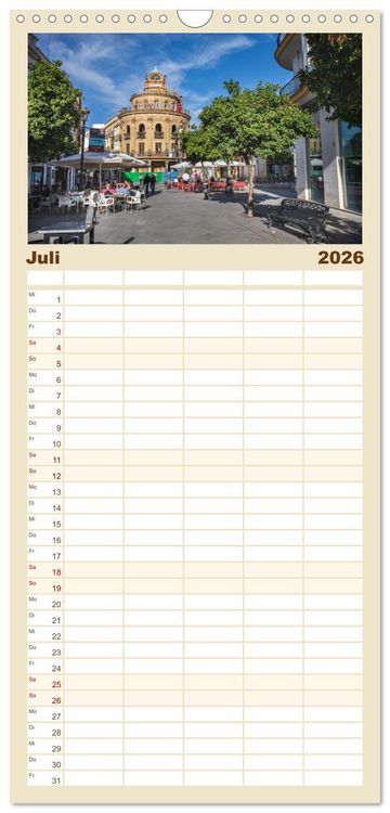 Produktbild: Familienplaner 2026 - Jerez de la Frontera - Heimatstadt des Sherry mit 5 Spalten (Wandkalender, 21 x 45 cm) CALVENDO