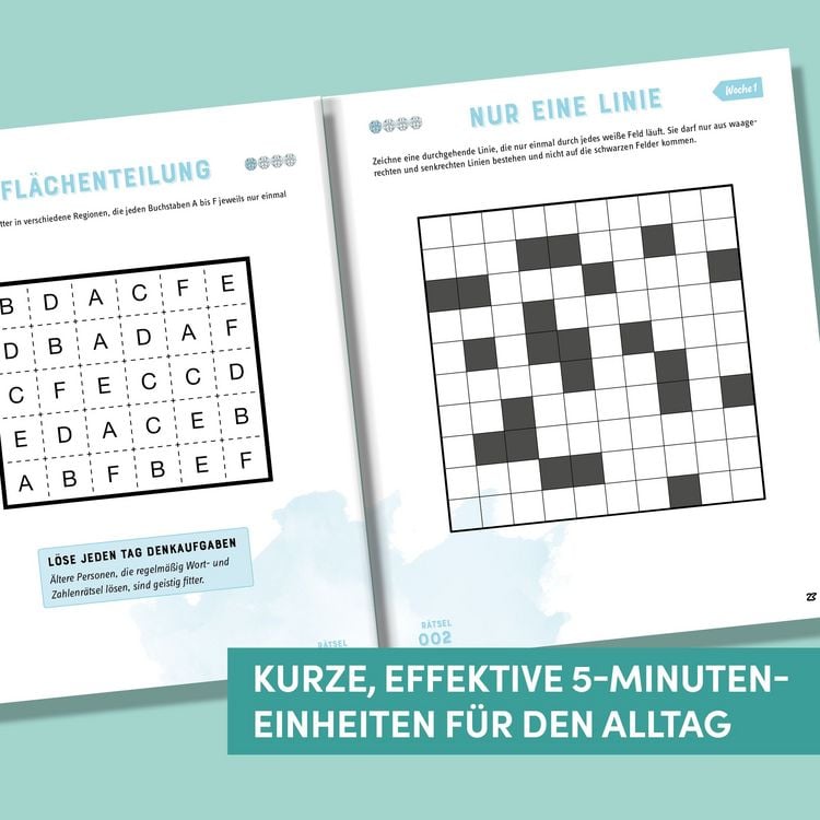 Produktbild: Gehirnjogging - Das 5 Minuten-Denksport-Buch