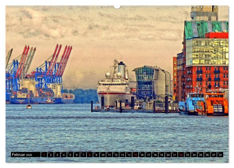 Produktbild: Faszination Hafen - Hamburg (Wandkalender 2026 DIN A2 quer), CALVENDO Monatskalender