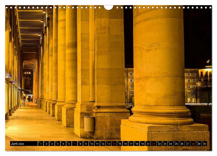 Produktbild: Stuttgart - Blue City Lights (Wandkalender 2026 DIN A3 quer), CALVENDO Monatskalender