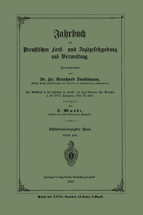 Produktbild: Jahrbuch der Preu&szlig;ischen Forst- und Jagdgesetzgebung und Verwaltung