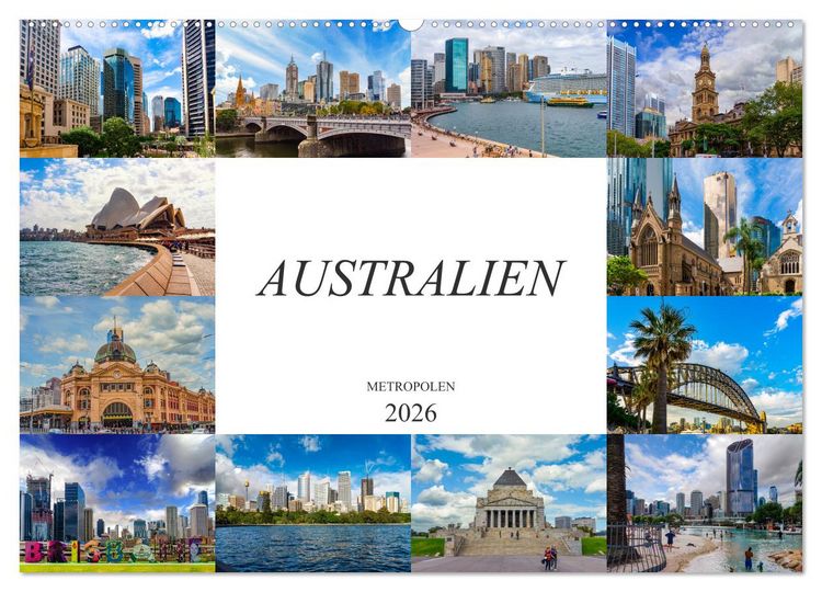 Produktbild: Australien Metropolen (Wandkalender 2026 DIN A2 quer), CALVENDO Monatskalender