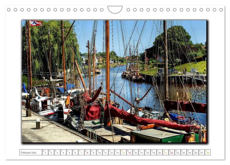 Produktbild: Ostfriesland - die bezaubernden alten H&auml;fen (Wandkalender 2026 DIN A4 quer), CALVENDO Monatskalender