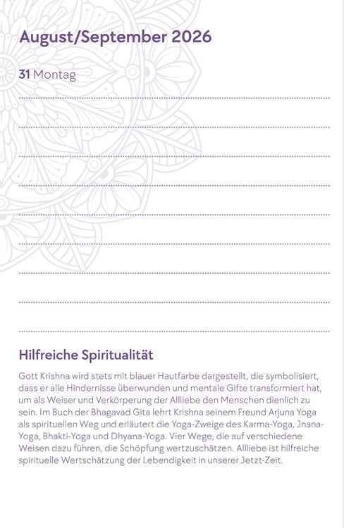 Produktbild: Yoga-Kalender 2026 - Taschenkalender mit Mantras, Meditationen, Affirmationen und Hintergrundgeschichten - im praktischen Format 10,0 x 15,5 cm, mit zahlreichen Illustrationen und Leseb&auml;ndchen