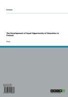 Produktbild: The Development of Equal Opportunity of Education in Finland
