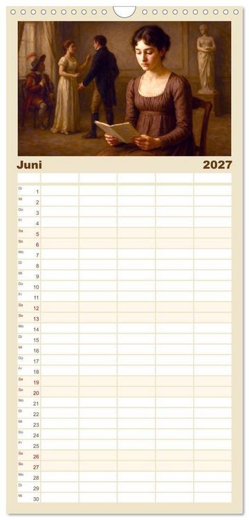 Produktbild: Familienplaner 2027 - Jane Austen mit 5 Spalten (Wandkalender, 21 x 45 cm) CALVENDO