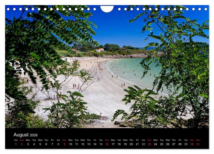 Produktbild: Beaches of Galicia (Wall Calendar 2026 DIN A4 landscape), CALVENDO 12 Month Wall Calendar