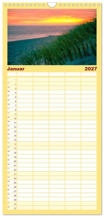 Produktbild: Familienplaner 2027 - feeling Sylt mit 5 Spalten (Wandkalender, 21 x 45 cm) CALVENDO