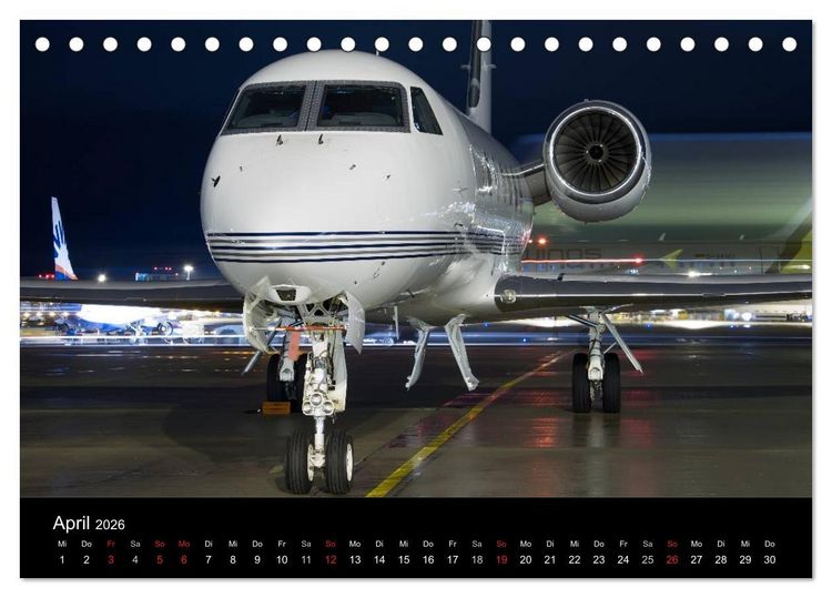 Produktbild: Flugzeuge bei Nacht (Tischkalender 2026 DIN A5 quer), CALVENDO Monatskalender