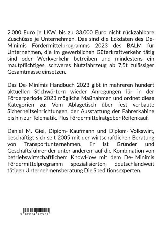 Produktbild: Das De-Minimis 2023 Handbuch