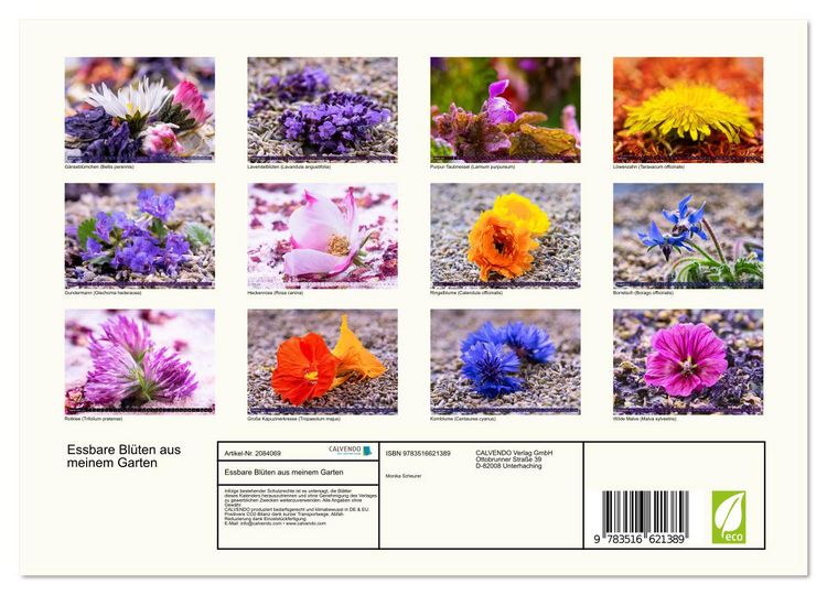Produktbild: Essbare Bl&uuml;ten aus meinem Garten (Wandkalender 2026 DIN A4 quer), CALVENDO Monatskalender