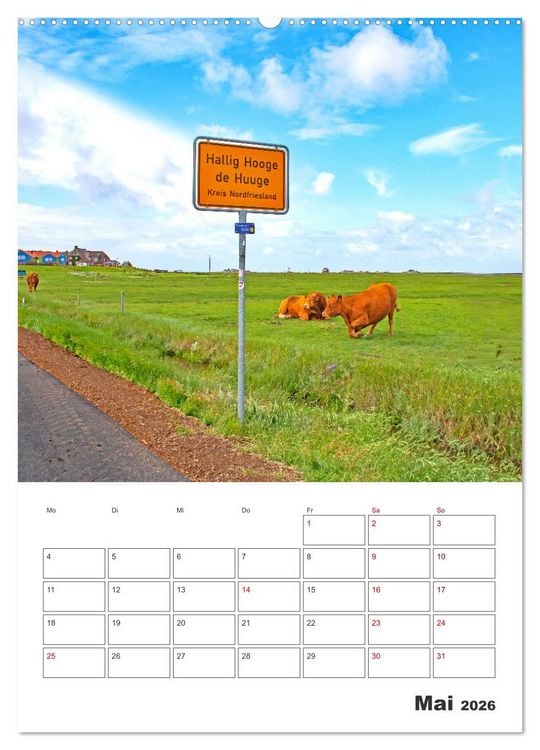 Produktbild: Hallig Hooge - Reiseplaner (Wandkalender 2026 DIN A2 hoch), CALVENDO Monatskalender