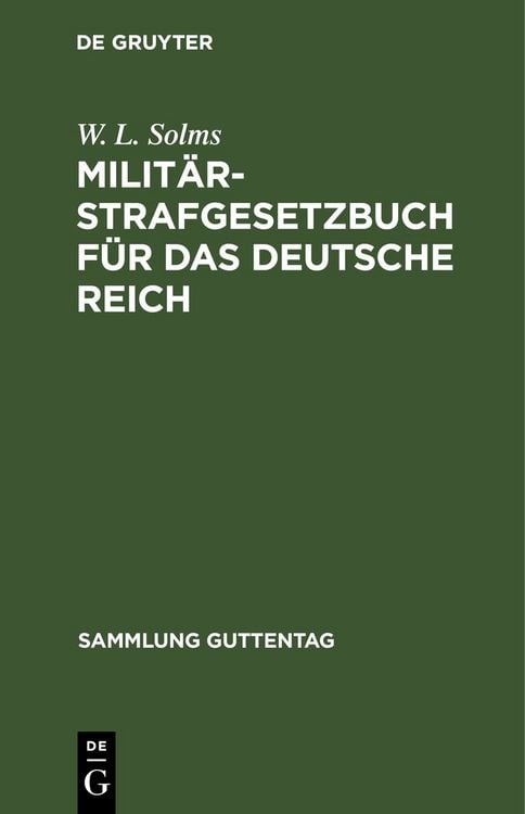 Produktbild: Milit&auml;r-Strafgesetzbuch f&uuml;r das Deutsche Reich
