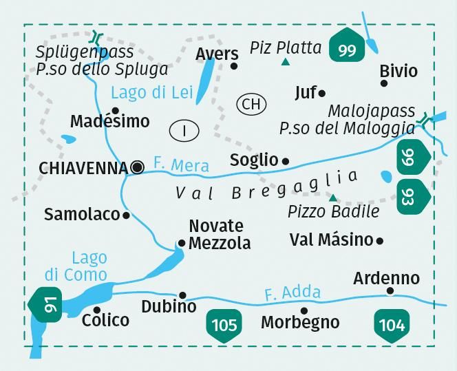 Produktbild: KOMPASS Wanderkarte 92 Chiavenna/Val Bregaglia 1:50.000