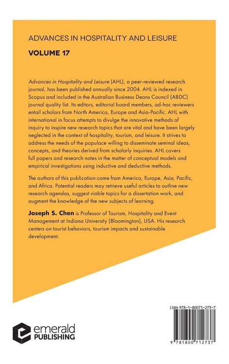 Produktbild: Advances in Hospitality and Leisure