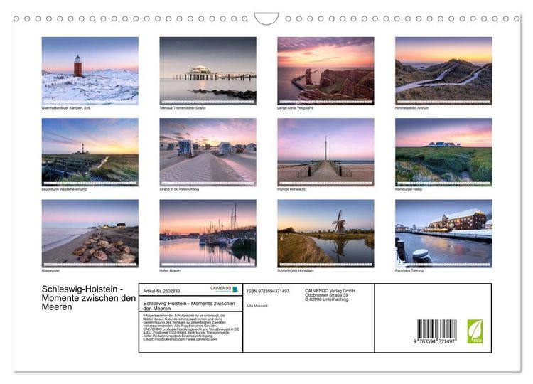 Produktbild: Schleswig-Holstein - Momente zwischen den Meeren (Wandkalender 2027 DIN A3 quer), CALVENDO Monatskalender