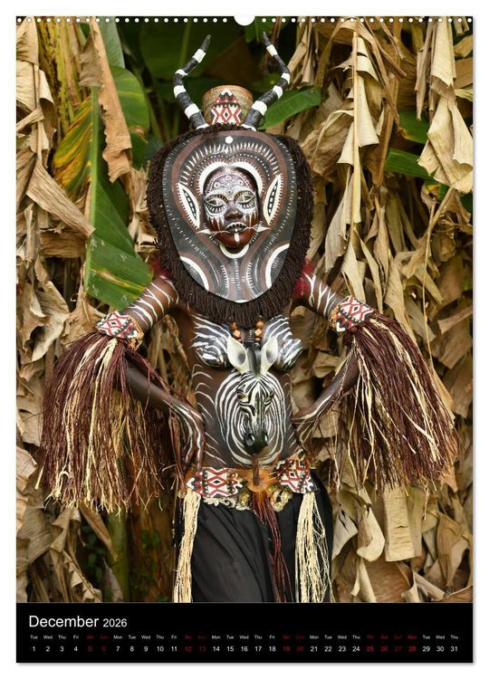 Produktbild: Equatorial Guinea Bodypainting Festival (High Quality Premium Wall Calendar 2026 DIN A2 portrait),CALVENDO 12 Month Wall Calendar