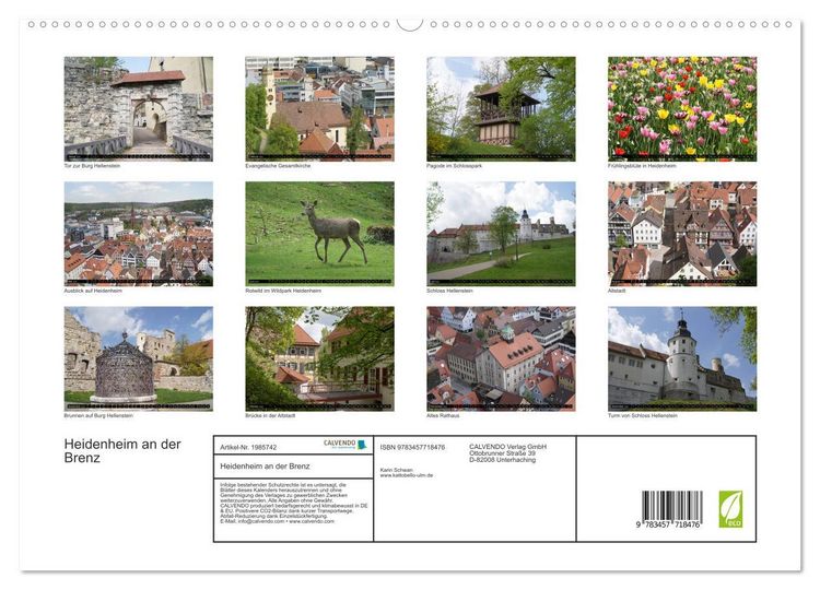 Produktbild: Heidenheim an der Brenz (hochwertiger Premium Wandkalender 2026 DIN A2 quer), Kunstdruck in Hochglanz