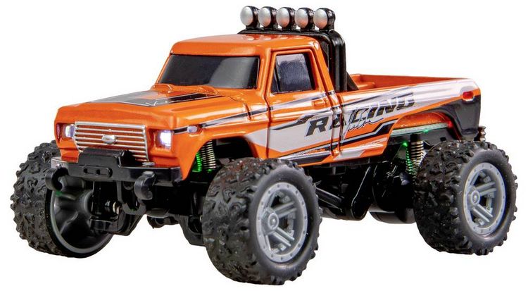 Produktbild: Amewi Orange Brushed 1:64 RC Modellauto Elektro Monstertruck Heckantrieb (2WD) RtR 2,4 GHz mit Lichteffekt, inkl. Akku und Ladekabel