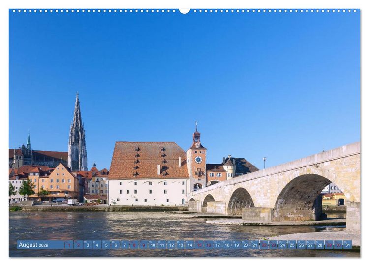 Produktbild: Donauperle Regensburg (hochwertiger Premium Wandkalender 2026 DIN A2 quer), Kunstdruck in Hochglanz