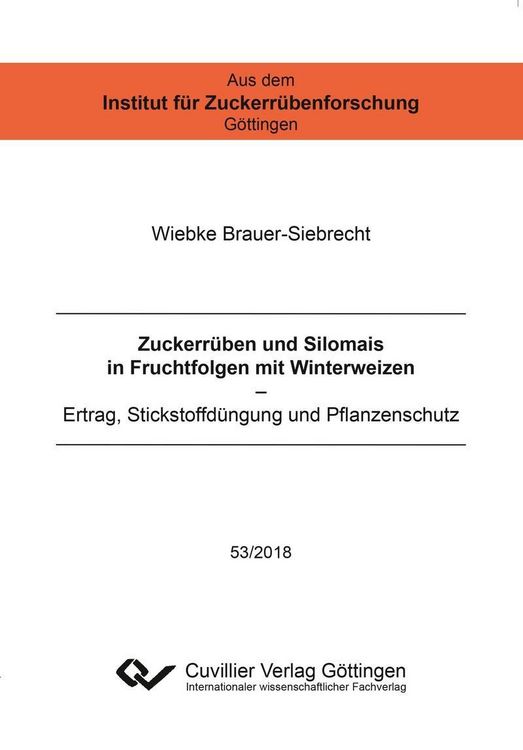 Produktbild: Zuckerrüben und Silomais in Fruchtfolgen mit Winterweizen