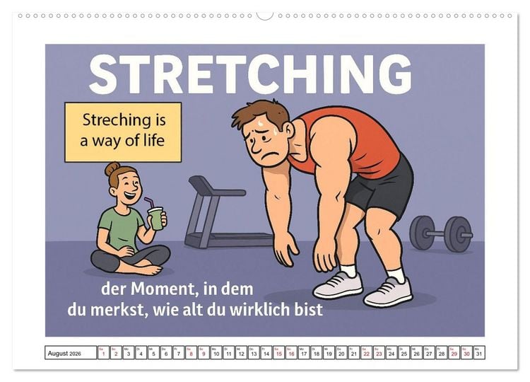 Produktbild: Kraftsport, Hanteln und Humor (Wandkalender 2026 DIN A2 quer), CALVENDO Monatskalender