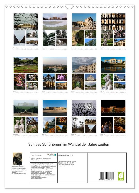 Produktbild: Schloss Sch&ouml;nbrunn im Wandel der Jahreszeiten (Wandkalender 2026 DIN A3 hoch), CALVENDO Monatskalender